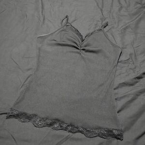 Black Lace Trim Camisole, Med